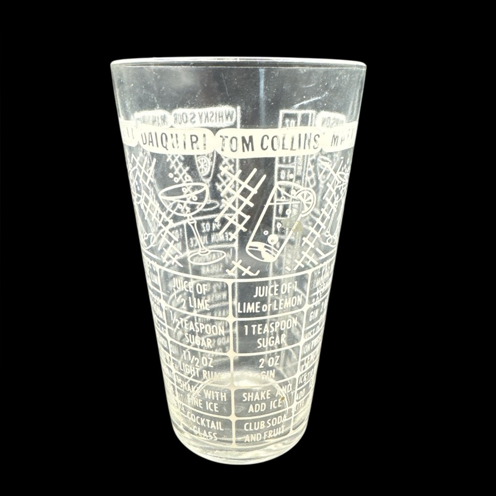 Vintage Mid Century Modern Federal Glass Cocktail Tumbler, White
